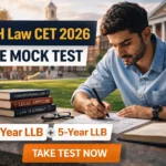 MAH Law CET 2026 Free Mock Test for 3 Year LLB and 5 Year LLB student preparing on university campus